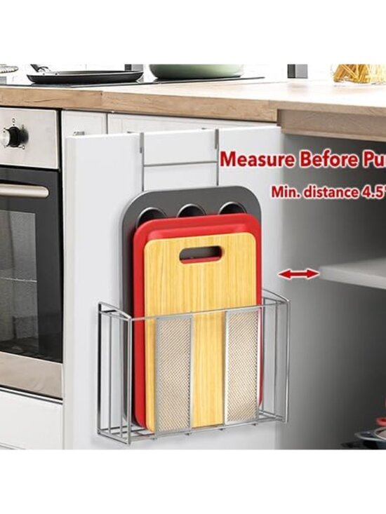 Over Cabinet Door Organizer, 12.5"Wx3.75"Dx18"H, Mesh Silver - Picture 8 of 8